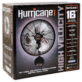 Hurricane® Pro High Velocity Oscillating Metal Wall Mount Fan 16 in