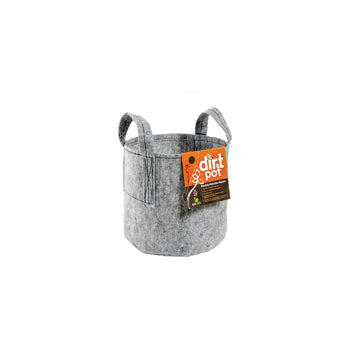 Dirt Pot Flexible Portable Planter, Grey, with handles