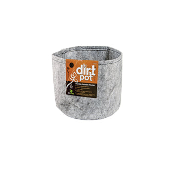 Dirt Pot Flexible Portable Planter, Grey, no handles